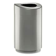 SAFCO 30 gal Round Cylinder Waste Receptacles, Silver, Open Top, Steel 9920SL